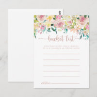 Rose Gold Spring Floral Bucket List Karten