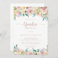 Rose Gold Spring Floral Gender Reveal Party
