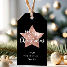 Rose Gold Star Schwarz Frohe Weihnachten