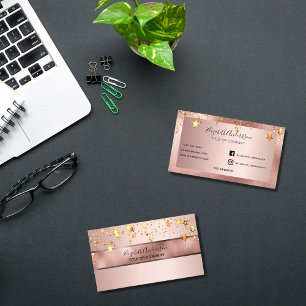 Rose Gold Stars Schönheitssalon elegant Visitenkarte
