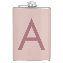 Rose Gold Staub Modernes Monogramm Anfangsbuchstab Flachmann