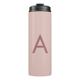 Rose Gold Staub Modernes Monogramm Anfangsbuchstab Thermosbecher