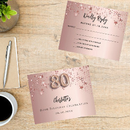 Rose Gold Sterne UAWG Budget Karte 80. Geburtstag