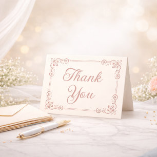 Rose Gold Stil Filigree Schrift Danke