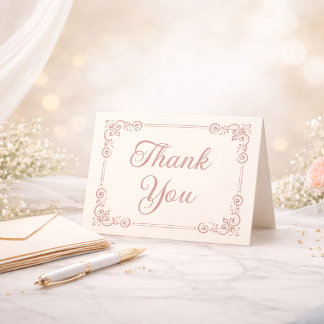 Rose Gold Stil Filigree Schrift Danke