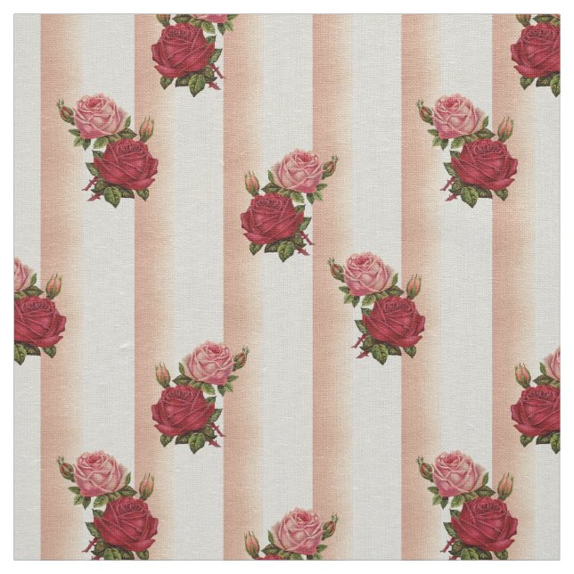 Rose Gold Streifen Chic Rose Blumenhandtücher Stoff (Muster)