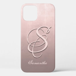 Rose Gold stylische rustikale ombre Name Monogram Case-Mate iPhone Hülle