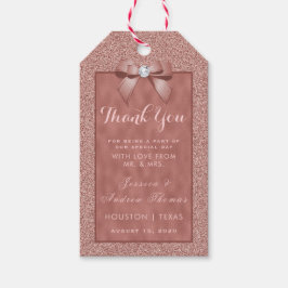 Rose Gold & Stylish Glitzer Hochzeit Vielen Dank Geschenkanhänger