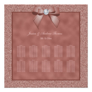 Rose Gold & Stylish Glitzer Hochzeitskarte Poster