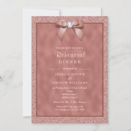 Rose Gold & Stylish Glitzer Probe Dinner Einladung