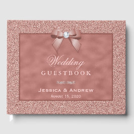 Rose Gold & Stylish Glitzer Wedding Gästebuch