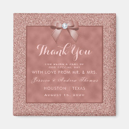 Rose Gold & Stylish Glitzer Wedding Magnet