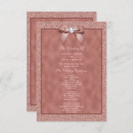 Rose Gold & Stylish Glitzer Wedding Program