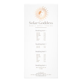 Rose Gold Sun Goddess Girl Spray Tanning Salon Werbekarte