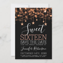 Rose Gold Sweet 16 Funkelnd String Lights Rett Dat
