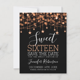 Rose Gold Sweet 16 Funkelnd String Lights Rett Dat Save The Date