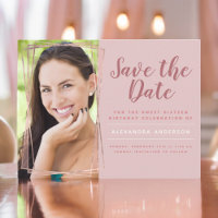 Rose Gold Sweet 16 Geburtstag Save the Date
