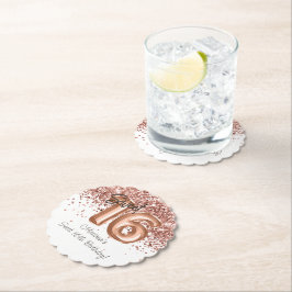 Rose Gold Sweet 16. Geburtstagsparty Untersetzer