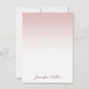 Rose Gold Template Handwriting Script Name Modern Mitteilungskarte