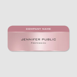 Rose Gold Template Modernes Glamour Rectangle Namensschild