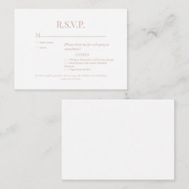 Rose Gold Text Wedding RSVP Begleitkarte