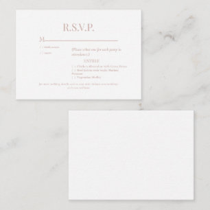 Rose Gold Text Wedding RSVP Begleitkarte