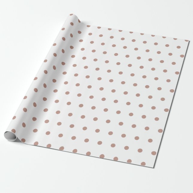 Rose Gold Textured Polka Dot Muster Geschenkpapier (Ungerollt)