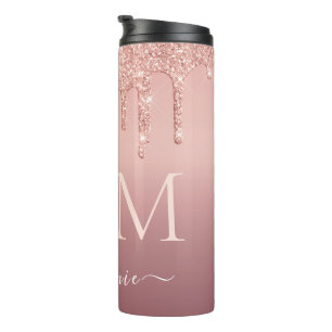 Rose Gold Thermal Tumbler Individuelle Name und Bu Thermosbecher