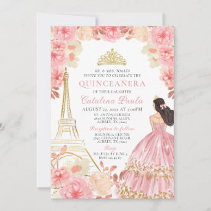 Rose Gold Tiara Paris Einladung