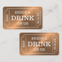 Rose Gold Ticket Style "Genießen Sie ein Getränk a