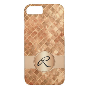 Rose Gold Tiles und kundenspezifisches Monogramm iPhone 8/7 Hülle