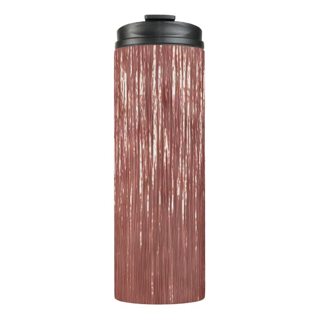 Rose Gold Tinsel Streifen Thermosbecher (Vorderseite)