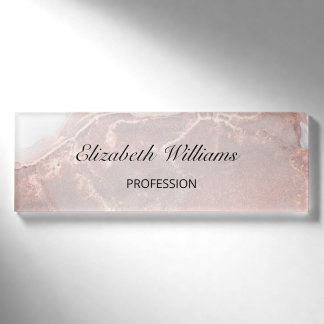 Rose Gold Tinte Marmor Namenschild