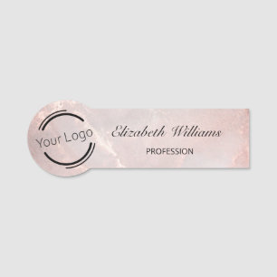Rose Gold Tintenmarmor Logo Namensschild