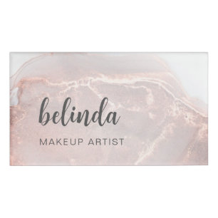Rose Gold Tintenmarmor Namenschild