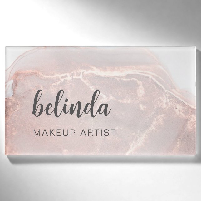 Rose Gold Tintenmarmor  Namenschild (Vorderseite)