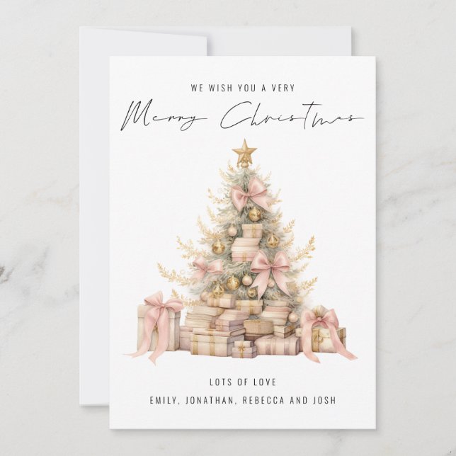 Rose Gold Tree 2026 Kalender Frohe Weihnachten (Vorderseite)