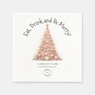 Rose Gold Tree Company Logo Weihnachts-Party Serviette