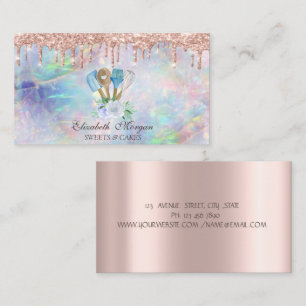 Rose Gold Tropf Opal Bäckerei Handwerkzeuge Visitenkarte