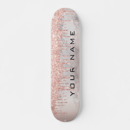 Rose Gold Tropfen Benutzerdefinierter Mädchenname Skateboard