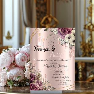 Rose Gold Tropfen BlumenBrautparty Einladung
