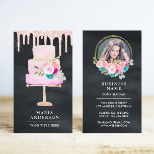 Rose Gold Tropfen Blumenkuchen Gebäck Konditor Bäc Visitenkarte