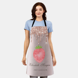 Rose Gold Tropfen Erdbeere Schürze