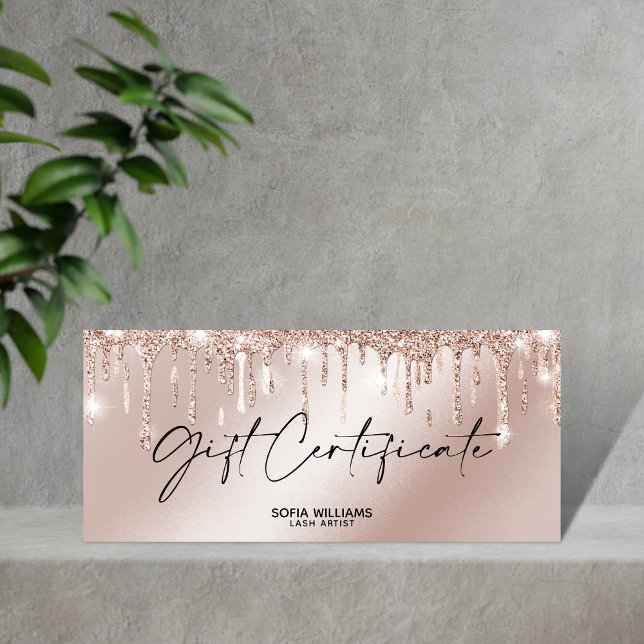Rose Gold Tropfen Geschenkgutschein Geschenkkarte  (Von Creator hochgeladen)