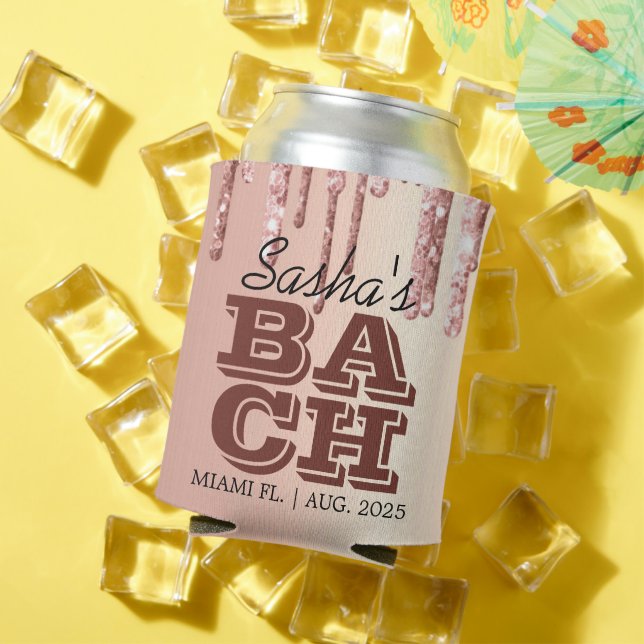 Rose Gold Tropfen Junggeselinnen-Abschied Personal Dosenkühler (In Situ Sommer)