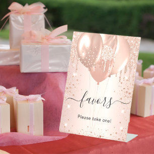 Rose Gold Tropfen Rosenballons favorisieren Gästes Sockelschild