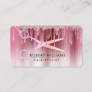 Rose Gold Tropfen Schere Haar Makeup Artist Visitenkarte