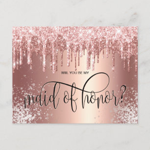 Rose Gold Tropfen werden Sie meine Trauzeugin? Einladung