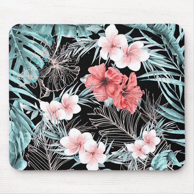 Rose Gold Tropical Botanical Island Paradies Chic Mousepad (Vorne)