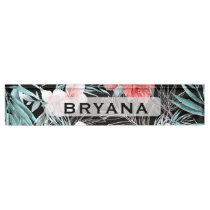 Rose Gold Tropical Botanical Island Paradies Chic Namensplakette